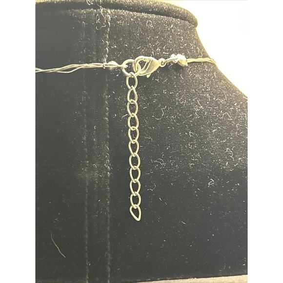 Vintage Multi Strand Red Beaded Silver Tone Necklace Jewerly Costume Fashion - Picture 7 of 7